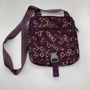 Eddie Bauer Travex Crossbody Tech Pocket Travel Bag 7 Pockets Purple EUC 11x10